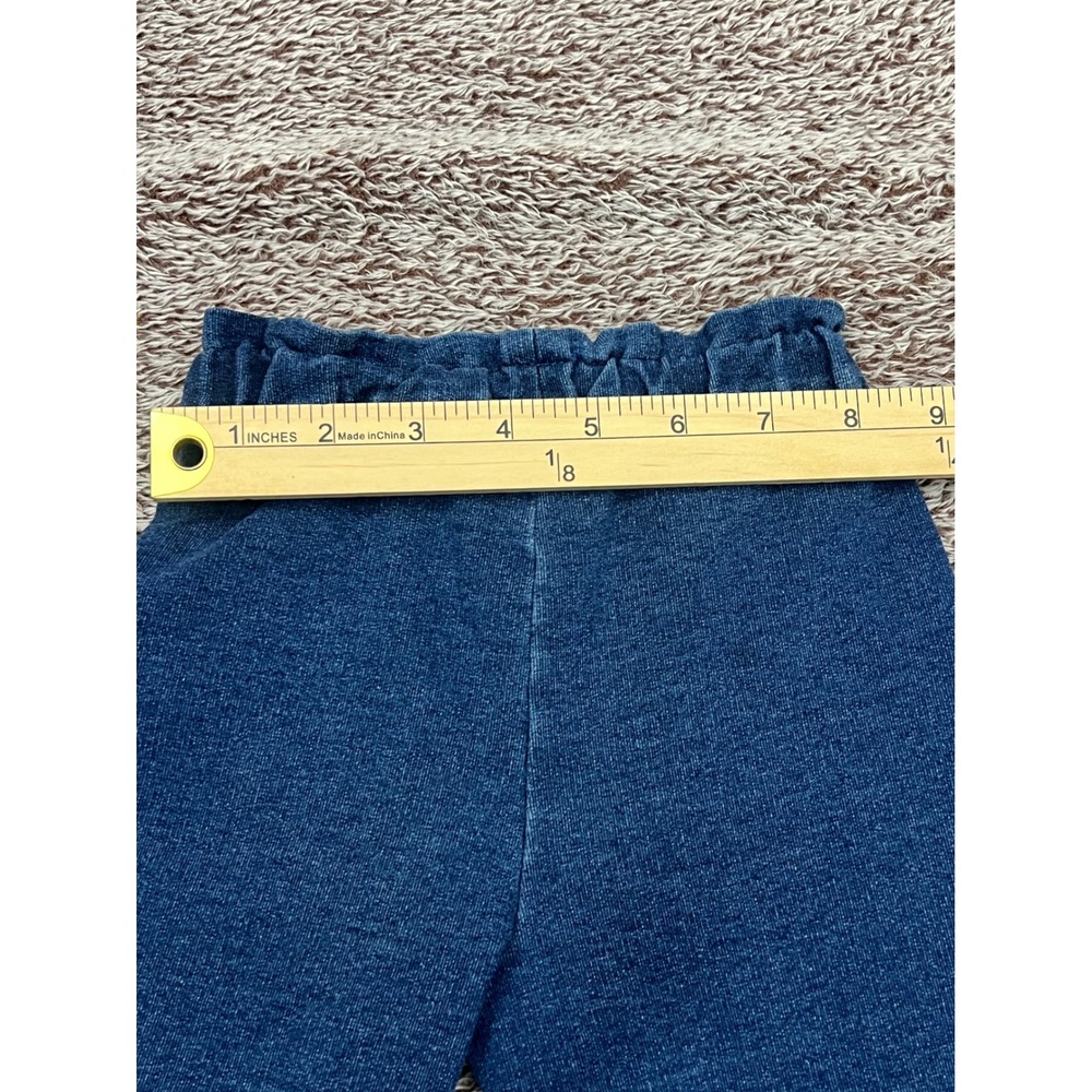 Habitual Baby Girls 12M Knit Denim Jogger Pants Ruffle Pockets Paperbag Waist - Picture 6 of 7